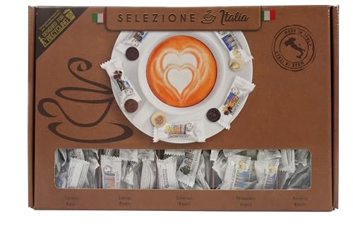 HELLMA Italian Selection - 200 Stk. italienische Süßigkeiten einzeln - Mix 5 Sorten - Vorrats-Box - für Hotel, Café