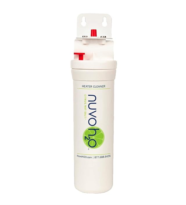 NuvoH2O Water Heater System Citrus-Based Salt-Free Water Softener Prevents Hard Water Scale Buildup Extends Water Heater Life Compact