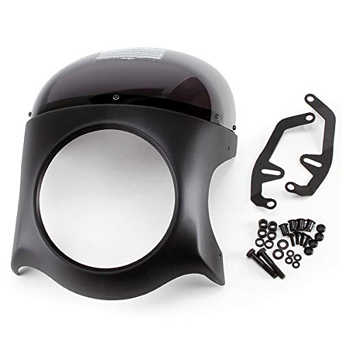 Puig プーチ ビキニカウル RETRO SEMI FAIRING スクリーン Amazon | Puig 9554F RETRO FAIRING [ DARK SMOKE ] 180mm 汎用