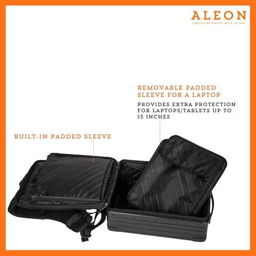 All Aluminum Lightweight 16" Hybrid Backpack for Men & Women, Fits 13" Laptop, Premium Hard Shell Backpack for Business Travel with RFID blocker for Tech, Executive, Gamers, Photographer (Black)4