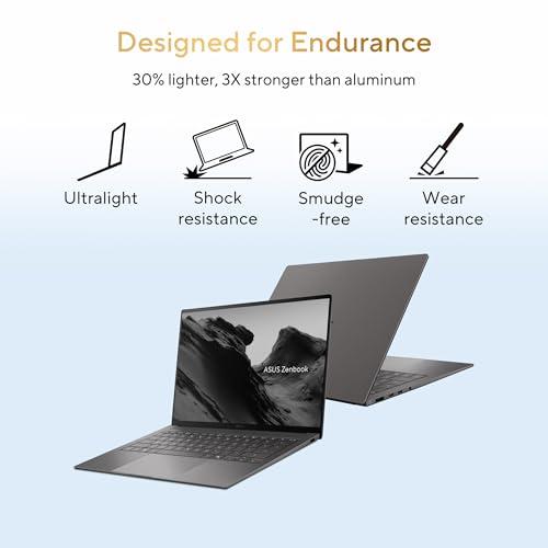Image of ASUS Zenbook S14 (2026),Smartchoice,Intel Core Ultra 9 (Series 3),Intel iGPU,32GB RAM,1TB SSD,3K OLED,Touchscreen,14 inch(35.5 cm),Win 11,M365 Basic(1Y),Office 24, Gray,1.2 Kg,UX5406AA-SU188WS,Copilot+ PC