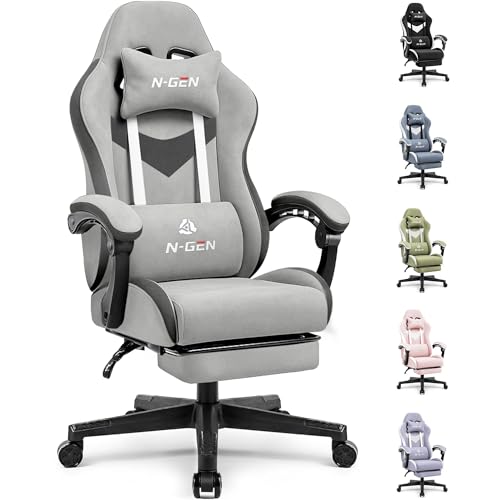 N-GEN GAMING Reclining Gaming Chair with Lumbar & Footrest