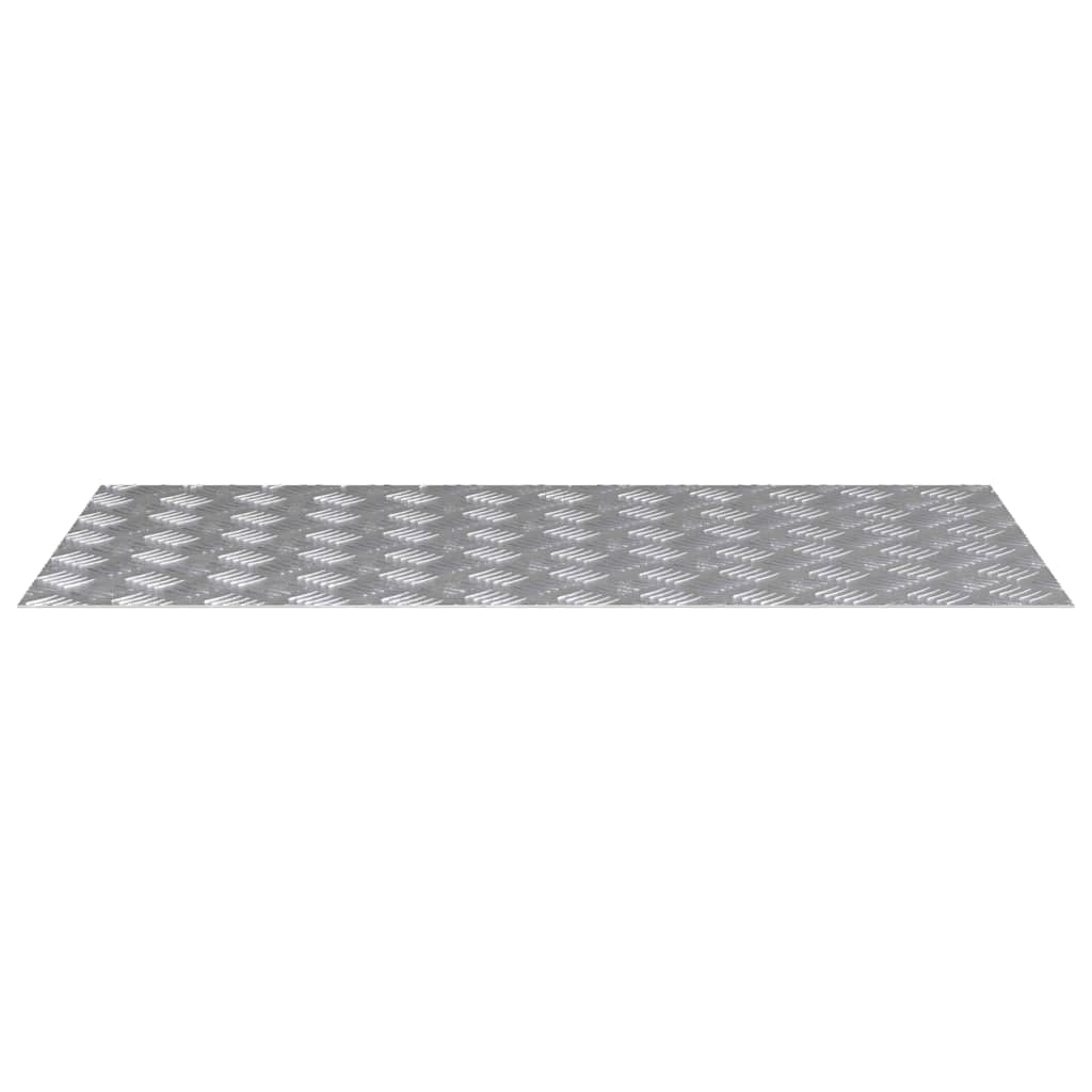Aluminiowe stopnie schodowe, zestaw 4 sztuk, 100 x 50 cm, srebrne, prostokątne, blacha ryflowana, do użytku wewnątrz i na zewnątrz, antypoślizgowe, odporne na zarysowania, łatwe w pielęgnacji