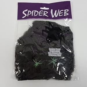 PartySanthe Spider Webs Halloween Decorations with 2 Fake Spiders, Super Stretchy Spider Web for Halloween Decor…