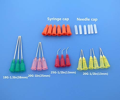Needle Bottle Applicator 30+50ml, Precision Needle Tip Glue Bottle with 15 Dispensing Needles and 12 Caps for DIY Craft Refilling Glue