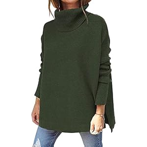 SHINROAD Trui voor vrouwen Lange Mouw Effen Kleur Trui Herfst Winter Vrouwen Coltrui Batwing Mouw Oversized Trui Lady Kleding voor vrije tijd dating