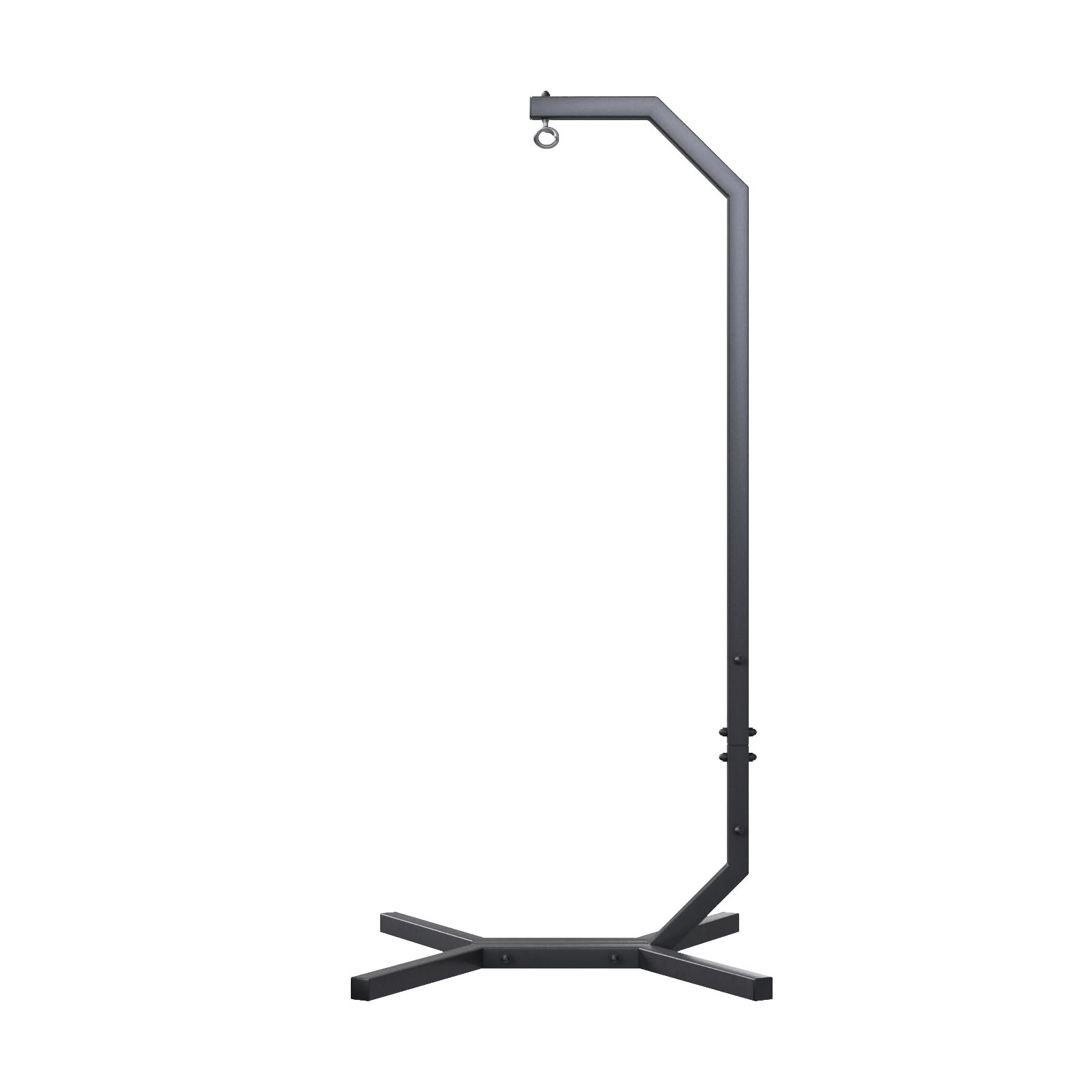 QLS Hängesessel Gestell 203 cm aus Stahl mit Haken bis 100 kg Schwarz | Robuste Stahlkonstruktion mit wetterfester Pulverbeschichtung, geeignet für Garten, Balkon, Terrasse und Innenbereich