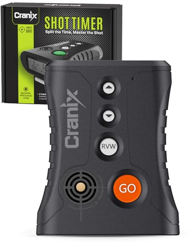 Professional Shot Timer for Shooting Competition, 0.01s Precision Tactical Training Shot Timers with Loud Buzzer, Enhanced Detection & Long Battery Life & 4 Modes Light Orange