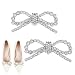 Ymapinc 2 Pcs Shoe Clips for Women Dress Shoes, Silver Rhinestone Bow for Heels, Decorative Charms for Women's Dress Shoes, Heels & Boots, Sparkling Shoe Jewelry with Rhinestones, Bow Designs