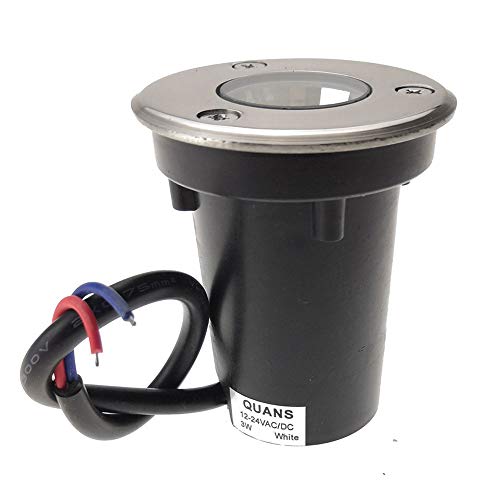 Quans 3W Watt 12V 24V Dc Ac Low Voltage In Ground Well Outdoor Led Light, In-Ground Landscape Lighting Spotlight For Deck, Step, Pathway, Driveway, Garden, Yard, Patio (Warm White, 4 Pack) #TOP1