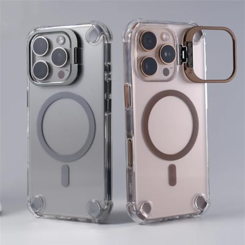 Étui de protection iPhone 15 Plus transparent avec support d'objectif de luxe finition violette