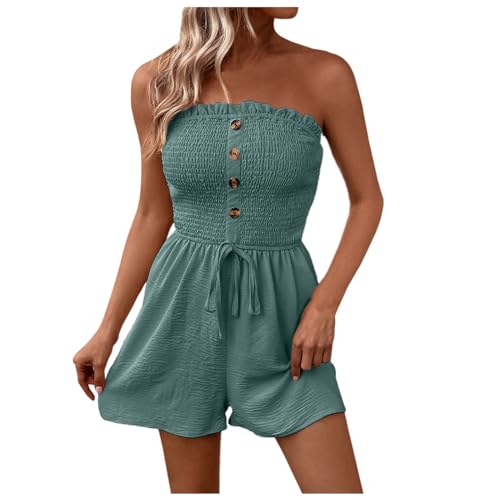 Latzhosen Für Damen, Jumpsuit Elegant Kurz Sommer, Ärmellos Overall Arbeitslatzhose Playsuit Weite Bein Baggy Bib Romper Latzhose Damen Arbeitshose Kuschelig Jumpsuit Damen Sportlich Latzhose