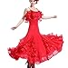 Yhhsgscr Ballroom Big Swing Skirt Modern Dance Dress for Women Banquet Dancewear National Standard Training Outfit,Red,XXL