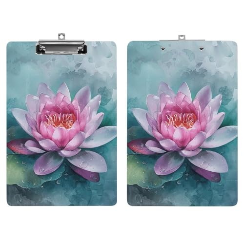 Porte-bloc nénuphar en acrylique durable A4 pour notes et examens