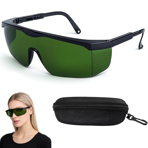 IPL Schutzbrille Laserschutzbrille 200nm-2000nm für Haarentfernung & Kosmetik UV Brille für Kosmetologie Betreiber Augenschutz für Laser-Behandlungen Hautpflege & Rotlichttherapie Mit Etui