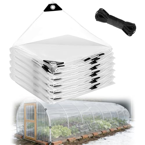 10x30ft Anti-Tear Clear Tarp Waterproof for Green House - 5