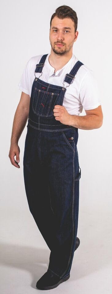 Miniatura 3 de Fashio Hombres Denim Bib Overalls Brace Decorators Workwears Pantalones Pro Work Dungaree Azul Oscuro