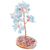 NOLITOY Kristall Baum mit Basis aus Quarz Chakra Heilung und Feng Shui Geldbaum Dekorativer Lebensbaum für Zuhause Büro Meditation und Wohlstand Geschenk für Familie und Freunde