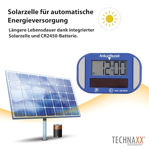 technaxx Elektronische Solar-Parkscheibe mit Bewegungssensor, KBA TX-337 – Ansicht 4