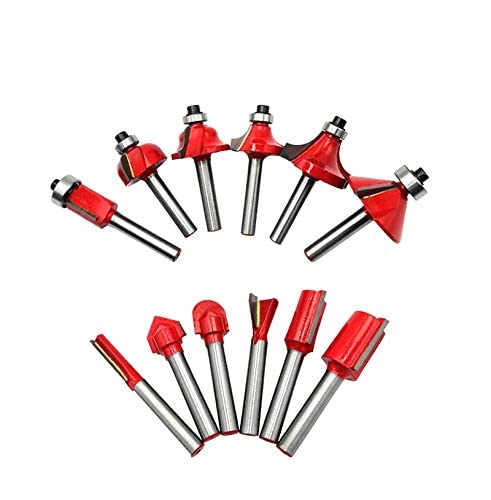 VENEKETY 12pcs 6mm Shank Router Bit Set Trimming Straight Corner Beading Bits for Wood Milling Cutter Carbide Cutting Woodwork Tool-image-41