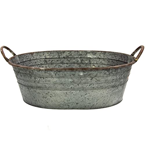 Blümelhuber Verzinkte Wanne - Schale zum Bepflanzen - Garten Deko Draußen - Wasserwanne Miniteich Balkon Deko (48cm)