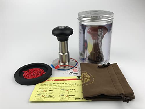 The Force Tamper Jelly Black-Aluminium Handle 58.50Mm Tamper Adjustable Const Pressure And Autoleveling Automatic Impact Coffee Tamper Standard Set #TOP3