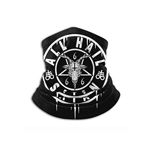 All Hail Satan Baphomet Satanic and Occult Unisex Bandana Face Mask Warmer Neck Tube for Dust Wind Sun Protection Black