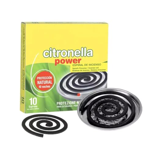PLUS HOME Pack 1 de 10 Unidad espirales Incienso citronela Repelente antimosquito en interiot o Exterior. (Pack 1)