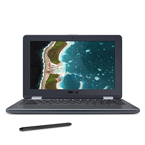 ASUS Chromebook Flip C213SA-YS02-S with Stylus EMR Pen, 11.6 inch Ruggedized & Spill Proof, Touchscreen, Intel Dual-Core N3350, 4GB DDR4 RAM, 32GB Flash Storage, USB Type-C, Supports Android Apps