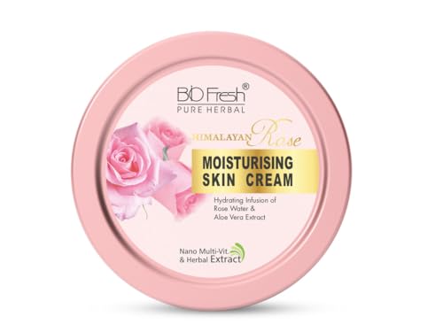 Image of BIOFRESH HERBALS Body Cream - Himalayan Rose Deep Intense Moisturizing Cream Non-Greasy with 24-Hour Hydrating for Soft Dry Skin (800ml, Pack of 1)