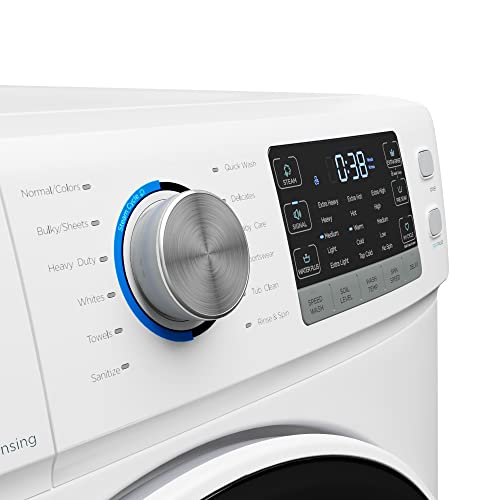 Image of KoolMore 27 inch Front Load X-Large 4.5 Cu. Ft. Washing Machine with Quiet Inverter Motor, Steam and Water Plus Functions, 20-Minute Quick Wash, and 12 Washing Cycles [White] [120V] (FLW-5CWH)