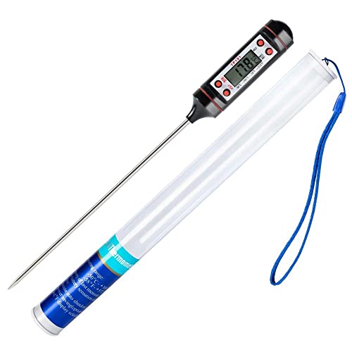 DOCTOR LE PARCO Digital Cooking Thermometer, 5.8 inches Long Stainless Probe Kitchen Food Meat Thermometers with Instant Read Best for Food, Meat, BBQ, Milk, and Water
