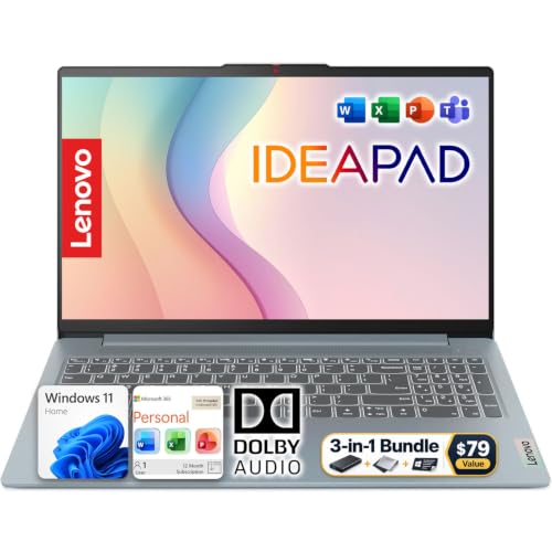 Image of Lenovo IdeaPad Slim 3i 15.6 inch FHD Laptop | 8-Core Intel i3 (Up to 3.8GHz) | 8GB RAM DDR5 | 128GB SSD + 500GB External | WiFi 6 | Dolby Audio | HDMI & SD Card Reader | Win 11 | Portable for Work & Study