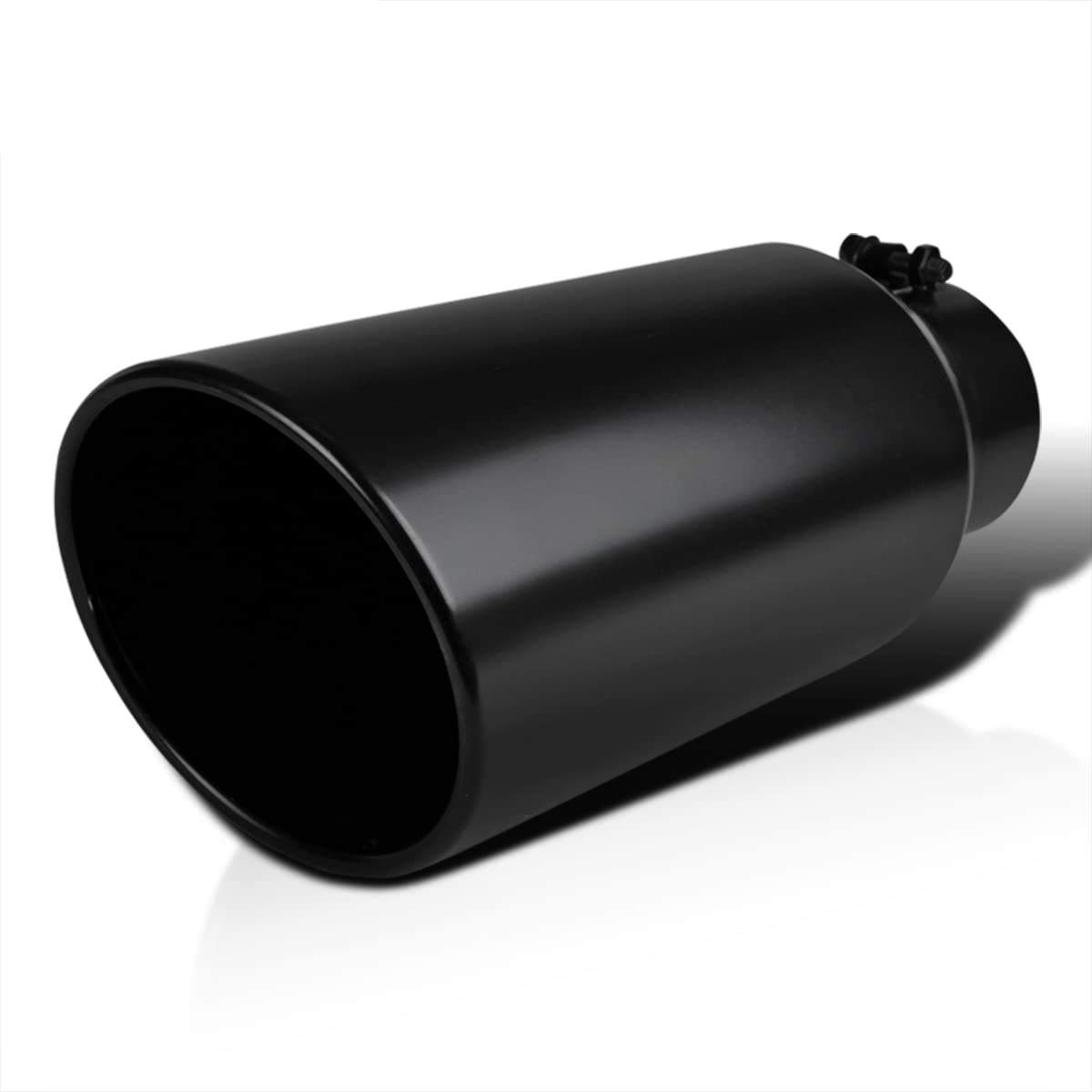 Photo 1 of Spec-D Tuning 4"Inlet/6" Outlet Black Stainless Steel Truck Bolt-On Exhaust Muffler Tip