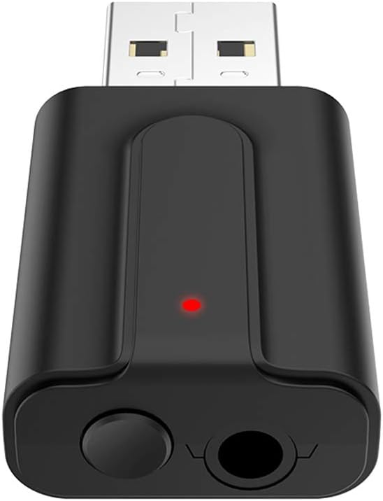 lyndeluxe USB Bluetooth 5.0 Adapter 2 in 1, USB Bluetooth Receiver/ Transmitter, Audio Adapter for Home/Car/Laptop Bluetooth Dongle, AUX-in 3.5 mm Jack, Denoise HiFi Music (for Audio Use Only)