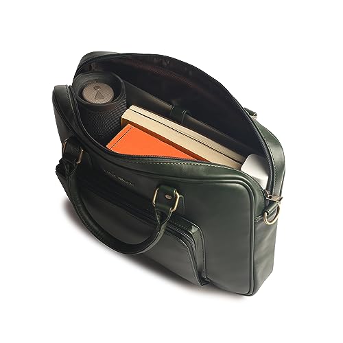 Image of Gauge Machine Professional Vegan Leather Messenger Briefcase Bag for Office |Fits upto 14 /15 / 16 inch Laptop |Separate Padded Laptop Compartment |Water Resistant |Men & Women |16L