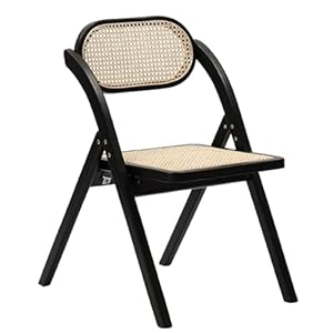 Rattan Folding Chair, Modern Mid Century Dining Chairs Set of 1, Comfy Outdoor Bamboo Chairs for Bedroom Living Room Reading Room Dining Kitchen (Color : F)