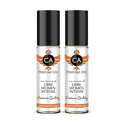 CA Perfume Impression of Libre Women Intense Eau De Parfum Amber Fougere Scent Long Lasting Perfumes for Women Travel Size TSA Ready for Day and Night Wear 0.33 Fl Oz 10ml (Pack of 2)