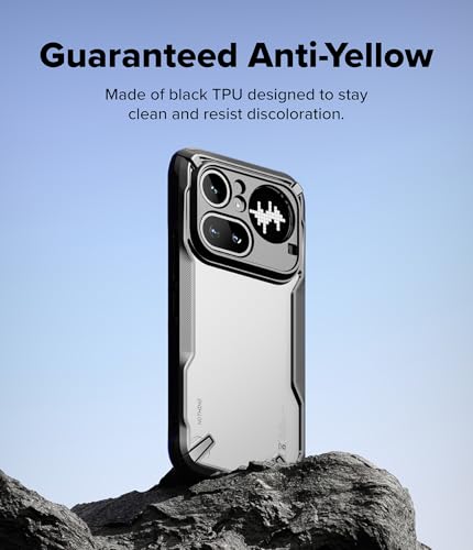 Image of Ringke Fusion-X Compatible with iPhone Series Case Back Cover Transparent Hard Back Soft Flexible TPU Bumper Scratch Resistant Shockproof Protection (Black, Nothing Phone (4a))