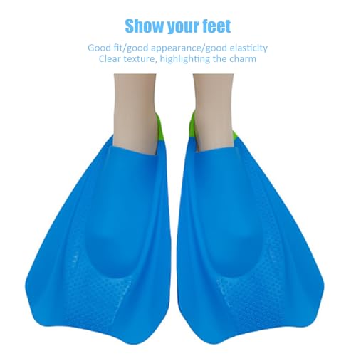 Aletas para natación, talón abierto, aletas cortas de silicona, aletas de natación de silicona, para hombres, principiantes, piscina, playa, buceo, esnórquel, entrenamiento de natación - imagen 7