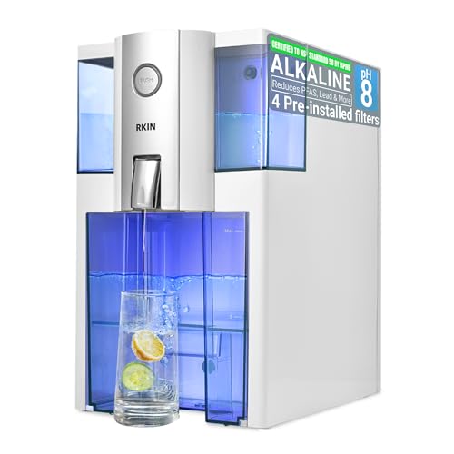 Zero Installation Purifier Water Filter- Alcapure Edition, Reverse Osmosis Countertop Water Filter, Purified Alkaline Water, Certified by IAPMO R&T, Patented 4 Stage Technology, No Assembly Required