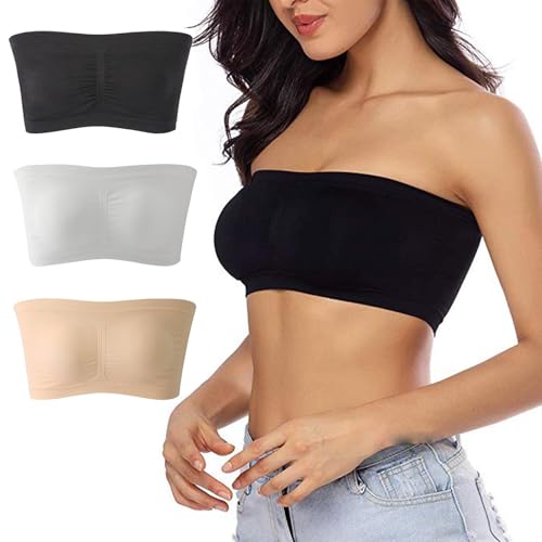 Avondii Damen BH Set Bandeau Top Große Größen Trägerlos Push Up mit...