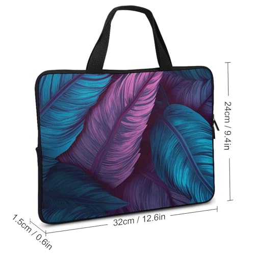 Bolso para laptop 12 pulgadas morado con azul unisex miniatura 3