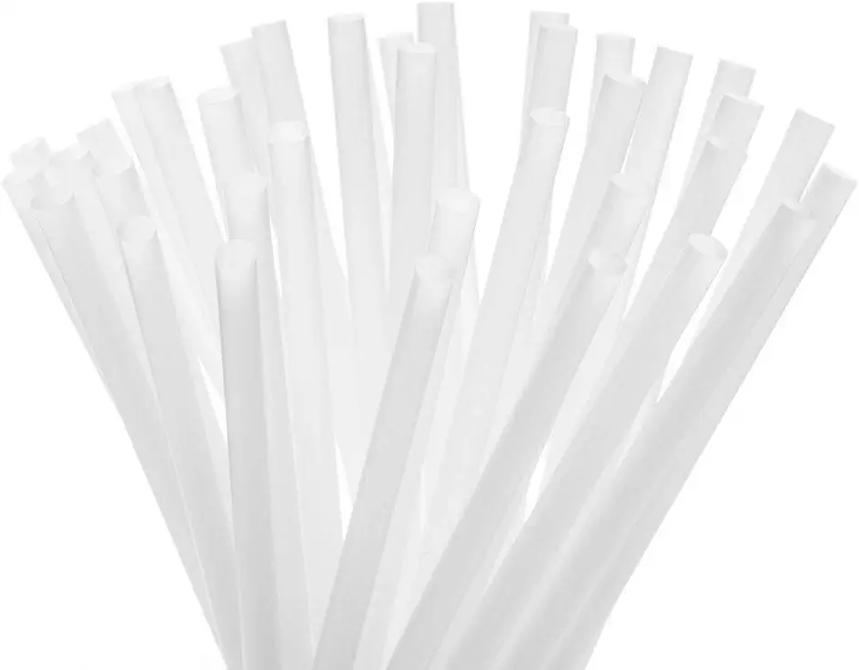 Compostable Drinking Straws - Unwrapped Bulk Pack of 300 - Plastic Alternative Corn-Starch Based Straws for Beverages, Smoothies, Drinks - Long-Lasting Drinking Straw