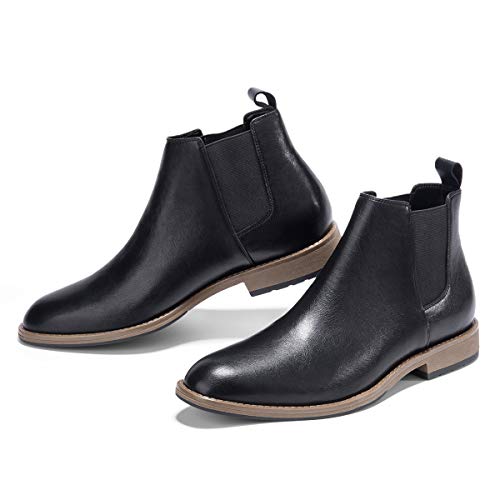 GM GOLAIMAN Men's Chelsea Boots Slip On - Dress Boot Fashion Work Office Prom Wedding Gifts Botas Invierno Hombre(1 Black-12 D (M) US)