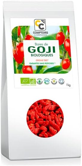 Comptoirs et Compagnies Organic Goji Berries from Tibet Origin 1 kg Bag Sold Per Unit