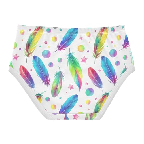Cotton Toddlers Underwear Floral Watercolor Pastel Feathers Panties for Girl Cartoon Kids Undies Briefs 2t2