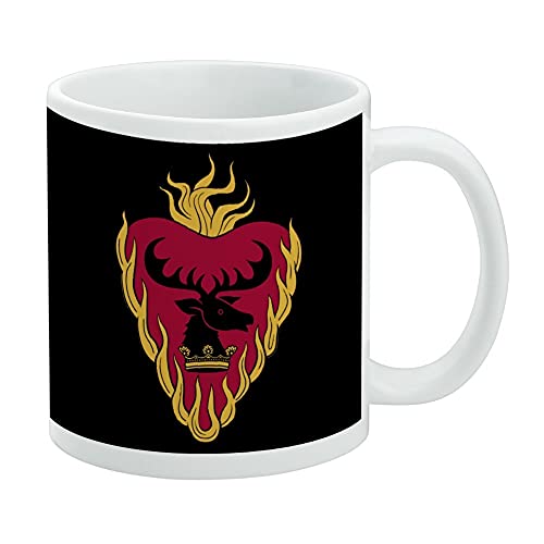 Game of Thrones Stannis Baratheon Sigil Ceramic Coffee Mug, Novelty Gift Mugs for Coffee, Tea and Hot Drinks, 11oz, White