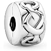 PANDORA Knotted Hearts Clip Charm - Compatible with PANDORA Moments - Gift for Her - Made with Sterling Silver - with Gift Box