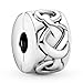 PANDORA Knotted Hearts Clip Charm - Compatible with PANDORA Moments - Gift for Her - Made with Sterling Silver - with Gift Box